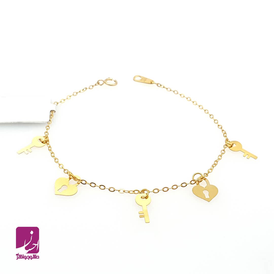 دستبند طلا زنانه قفل و کلید